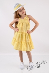 Ежедневна детска рокля в жълто с капела Раиса