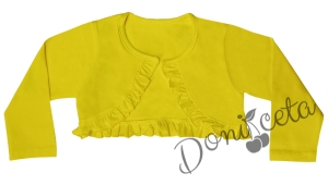 Детско памучно болеро в жълто за момиче  1