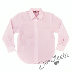 Детска риза в розово за момиче с дълъг ръкав Анди 1