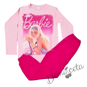 Детска пижама в розово и циклама с Барби 1
