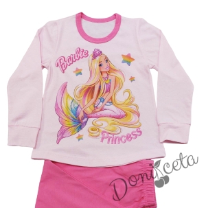 Детска пижама в розово с Барби русалка 1