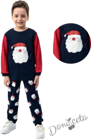 Коледна пижама за момче в тъмносиньо с Дядо Коледа 56768780061