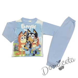 Детска пижама за момче в синьо с Блуи 1