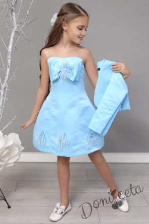 Официална детска рокля в светлосиньо с болеро Марая 1