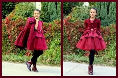 КОМПЛЕКТ ОТ ОФИЦИАЛНИ ДЕТСКИ РОКЛИ С БОЛЕРО / МАНТО/ ПАЛТО