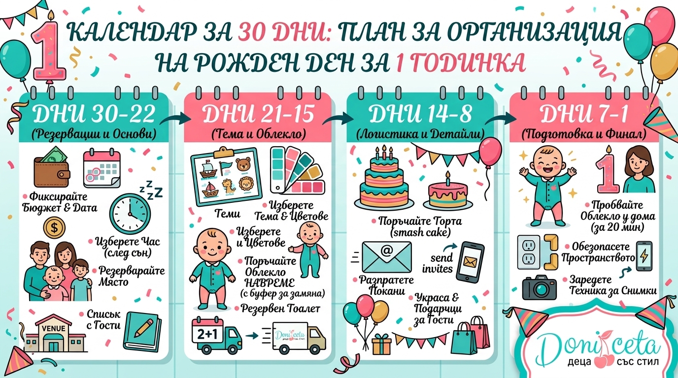 календар за организиране на първи рожден ден 