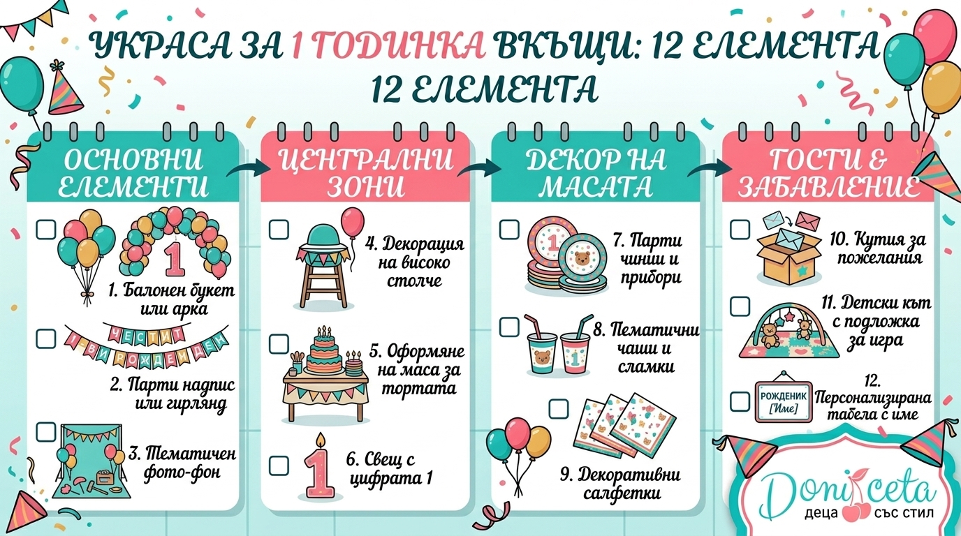 идеи за украса за първи рожден ден 