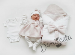 Комплект за изписване за момиче от 6 части в розово и бяло