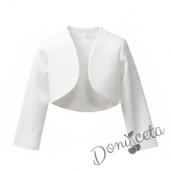  Детско болеро за момиче в бяло Мариска 