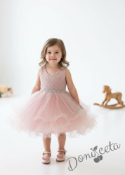 Блестяща официална детска/бебешка рокля в цвят пепел от рози