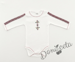 Бебешко боди с дълъг ръкав с етно мотиви