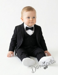 Официален бебешки или детски костюм за момче от 5 части в черно от колекция Черновина