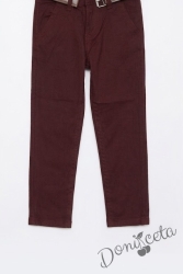 Детски модерен панталон в бордо за момче
