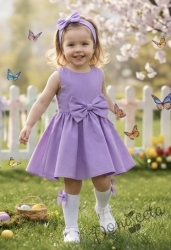 Официална или ежедневна детска рокля клош в лилаво 