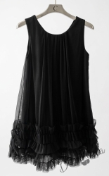 Официална или ежедневна детска рокля в черно с ефирен завършек