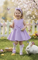 Официална или ежедневна детска рокля клош в лилаво 