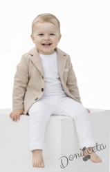 Бебешко сако за момче в бежово с джобчета Contrast 