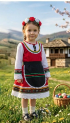 Дамска или детска народна носия 22-комплект сукман с престилка с фолклорни/етно мотиви 