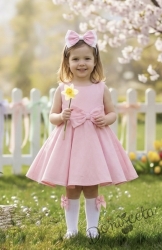 Официална или ежедневна детска рокля клош в розово Вилина