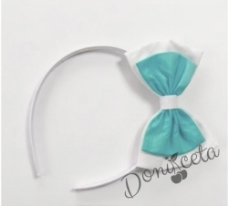 Ръчно изработена диадема в тюркоаз и бяло Вилина и Надежда