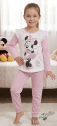 Детска пижама за момиче в бяло и светлорозово с Мини Маус