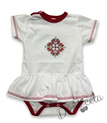 Бебешко боди с къс ръкав с етно мотиви