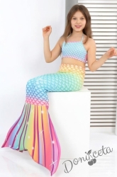 Детски бански тип русалка в преливащи цветове 4187