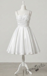 Елегантна къса рокля с асиметрично деколте