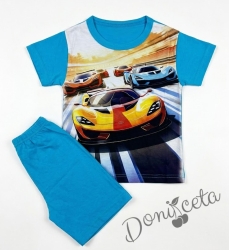 Детска пижама с къс ръкав за момче  в синьо със Соник