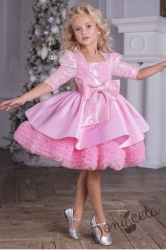 Официална детска рокля Андора в розов цвят