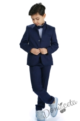 Официален костюм за момче със сако в тъмносиньо 33443344443