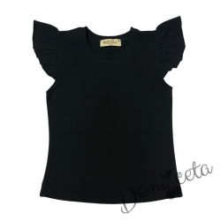 Детска блузка/тениска с къс ръкав в черно 