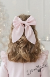 Панделка с фиба в розово за коса