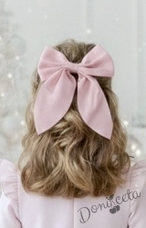 Панделка с фиба в пепел от рози за коса