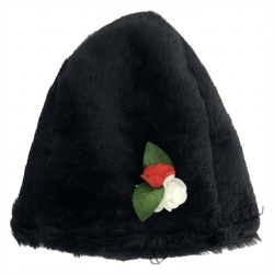Мъжки или детски калпак за момче/мъж с рози и листа в черно за носия