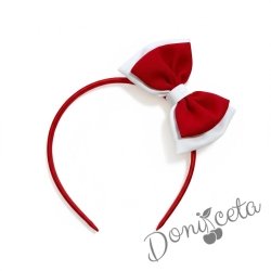 Диадема Мариска  с панделка в червено и бяло