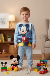 Детска пижама с Мики Маус в светлосиньо 