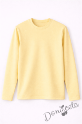 Детска блуза с дълъг ръкав в жълто за момче или момиче и за ученическа униформа