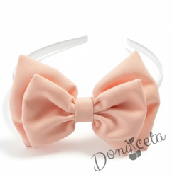  Диадема с панделка в прасковено Мариска