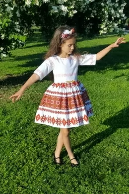 Детска рокля с фолклорни/етно мотиви тип народна носия 869239