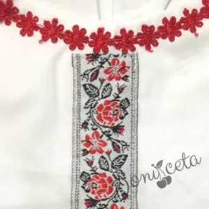 Детска народна носия 2- комплект риза, пола и елек и престилка с фолклорни/етно мотиви 