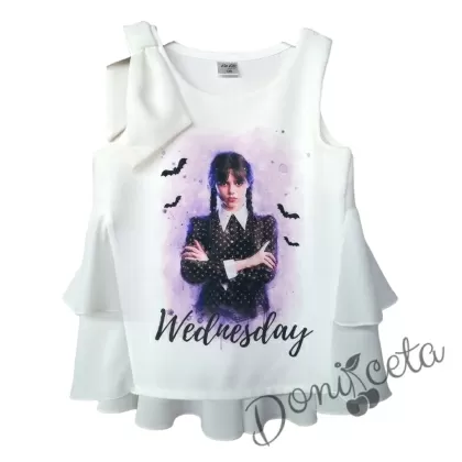 Лятна туника за момиче без ръкав с Wednesday 1