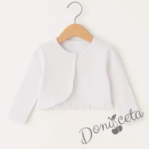  Детско/бебешко болеро за момиче в екрю с къдрички 