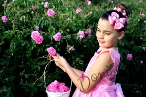 Официална детска дълга рокля в розово