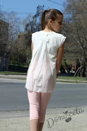Нежен комплект Контраст от туника с клин в розово