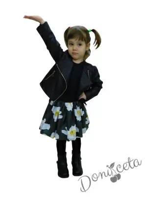 Комплект от кожено яке в черно   с пола 