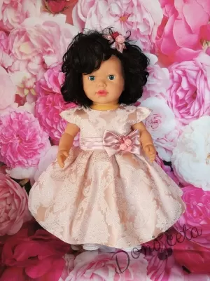 Официална бебешка/детска рокля Тити с коланче в пепел от рози