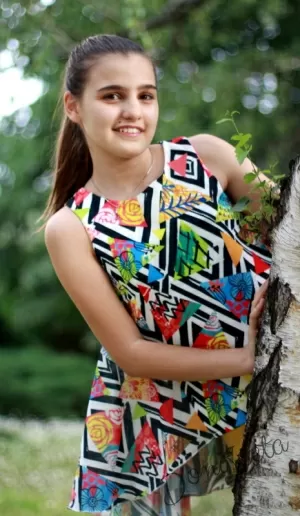 Лятна туника от шифон на цветя за момиче 