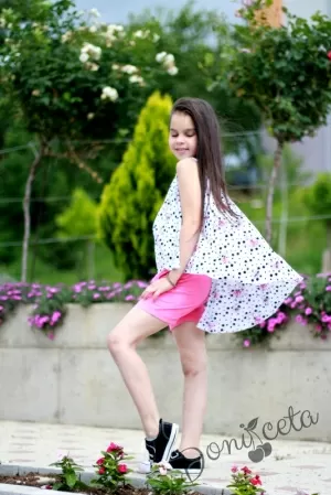 Лятна туника за момиче на цветя в розово