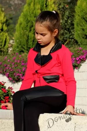 Детски комплект от туника с клин малина